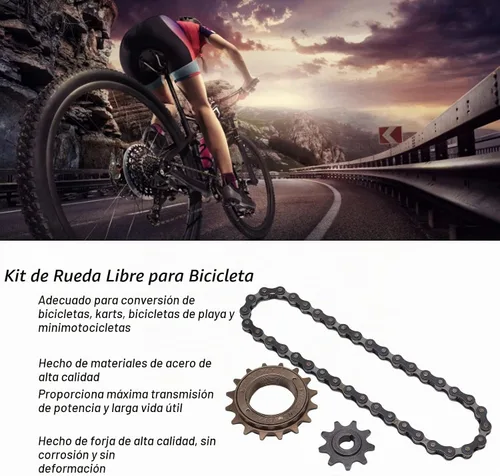 Vista 4 de Kit de rueda libre, duradero juego de cadena de piñón de 9 dientes 16T, componente de bicicleta para ciclistas de carretera, ciclistas de montaña
