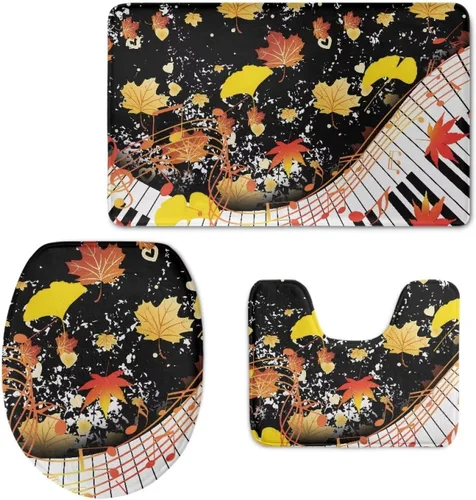 Vista 13 de UNICEU Alfombras de baño de 3 piezas, diseño de margaritas hippie, girasol, suave, absorbente, alfombrilla de baño + alfombrilla de contorno