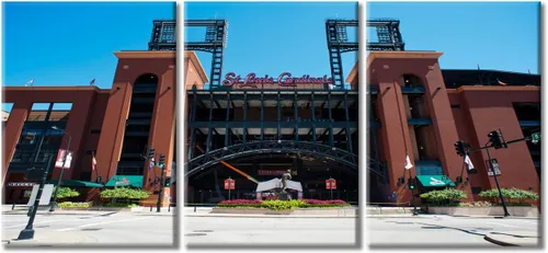 Vista 30 de TUMOVO American Major Baseball - Lienzo decorativo para pared, diseño de estadio de los Bravos, 3 piezas, arte de pared de Filadelfia, cuadros
