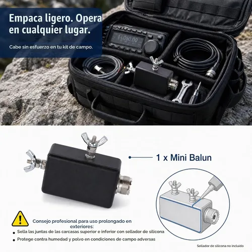 Vista 7 de Balun para antena de alimentación final - Balun 1:9 adecuado para antena de onda corta, estación exterior y muebles