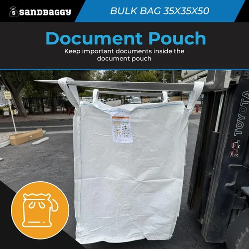 Vista 8 de Sandbaggy FIBC Bolsa a granel 35 pulgadas de largo x 35 pulgadas de ancho x 50 pulgadas de alto Bolsas de arena grandes Bolsa de grado