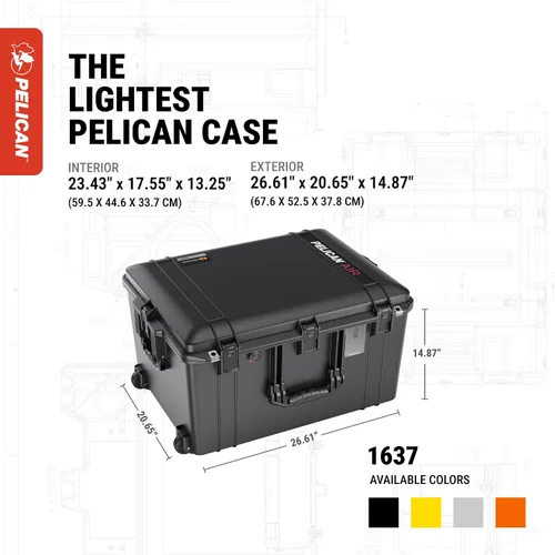 Vista 4 de Pelican Funda Air 1637 con espuma - Negro