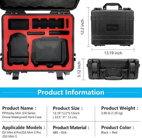 Vista 2 de FPVtosky Mini 4 Pro More Combo para DJI Mini 4 Pro Drone Kit de accesorios, estuche rígido 9 en 1 Ket para DJI Mini 4 Pro Drone, accesorios DJI Mini