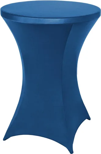 Vista 25 de FestiCorp Mantel de Mesa Negro de Spandex, Manteles Ajustados para Cóctel, Manteles Elásticos Redondos para Mesa Alta para Fiestas, Bar, Bodas