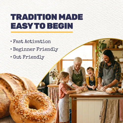Vista 5 de Iniciador de masa madre deshidratada, galardonado cultivo iniciador de masa agria Activación rápida, apto para principiantes, sensible al gluten