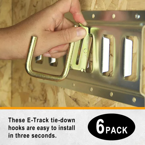 Vista 4 de ENJ E Track J Hook E Track Accesorios para remolque cerrado, taller y garaje, carga máxima de 1200 libras, 6