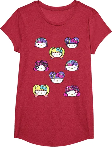 Vista 71 de hello kitty Kawaii Multi peinado Tee, Azul (Heather blue)