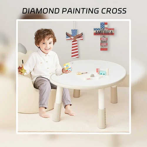 Vista 5 de Paquete de 2 kits de pintura de diamantes cruzados 5D DIY pintura de diamante cruz forma especial kit de arte de diamantes patrióticos bandera