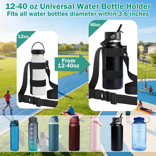 Vista 2 de HEYSKAY Soporte para botella de agua con correa, correa para botella de agua con correa de hombro ajustable para Owala FreeSip de 24 a 40 onzas