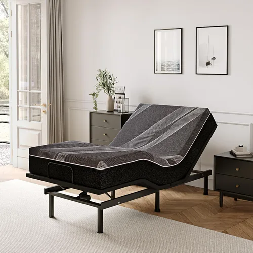 Vista 16 de Dyonery Base de cama ajustable individual XL + colchón de espuma