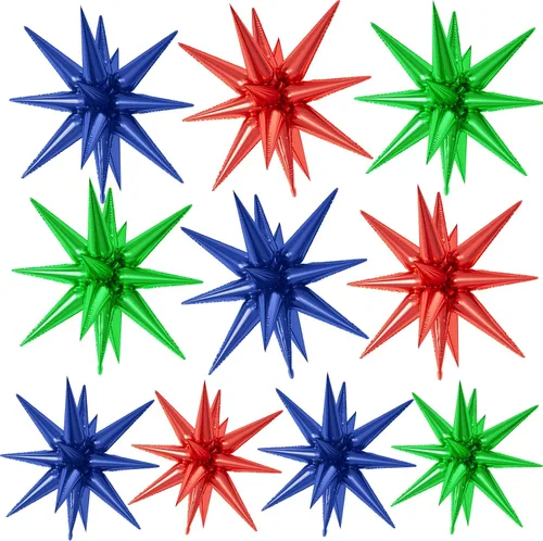 Vista 34 de Globos de papel de aluminio color beige crema, 10 globos grandes de 22 pulgadas de explosión de estrella de cono de café beige crema
