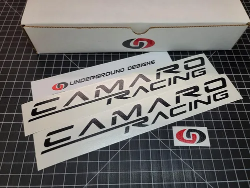 Vista 3 de Camaro Racing Calcomanías (2 unidades) Adhesivos laterales para panel basculante LSX LTX Select Color: (rojo brillante)