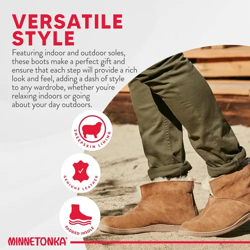 Vista 5 de Minnetonka Botines de piel de oveja para hombre
