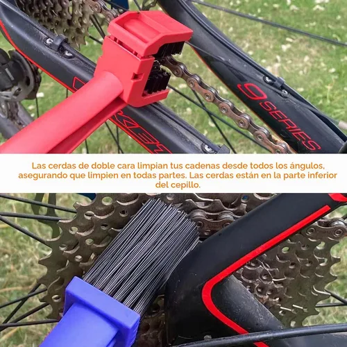 Vista 5 de Ziciner 2 piezas cepillo para cadena de bicicleta o motocicleta, cepillos limpiadores de engranajes de cadena de motocicleta, herramienta universal