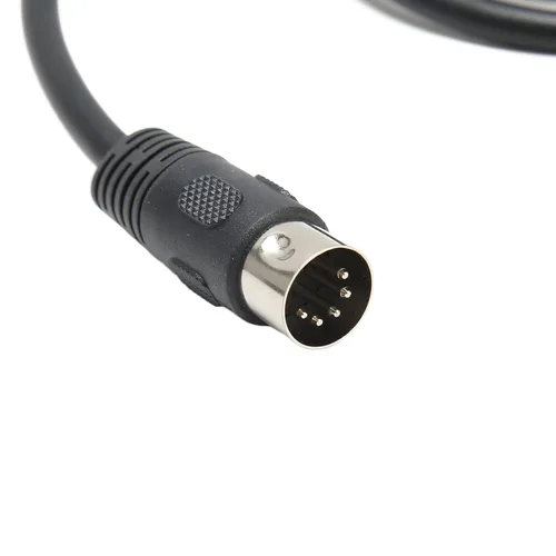 Vista 7 de Goshyda Cable de 1/4 de pulgada a DIN de 5 pines, 90 grados 0.250 in macho a MIDI 5pin macho TRS cable de audio estéreo para altavoz, amplificador