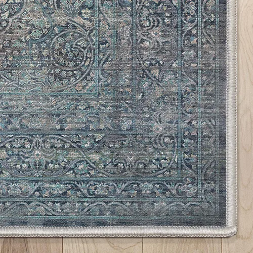 Vista 4 de Well Woven Alfombra de Pasillo y Escalera de Tamaño Personalizado - Elige Tu Longitud - Alfombra Pasillera Juliette de Tejido Plano Oriental Azul 27