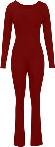 Vista 4 de Monos lisos para mujer, monos largos con cintura ajustada, mallas básicas para vacaciones, mameluco elástico