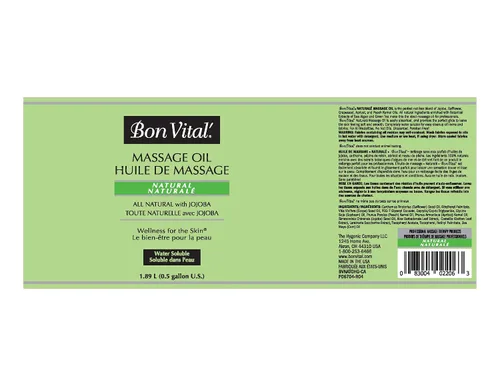 Vista 2 de Aceite de masaje Bon Vital Naturale hecho con ingredientes naturales para un masaje relajante y respetuoso con el medio ambiente, revive y rehidrata