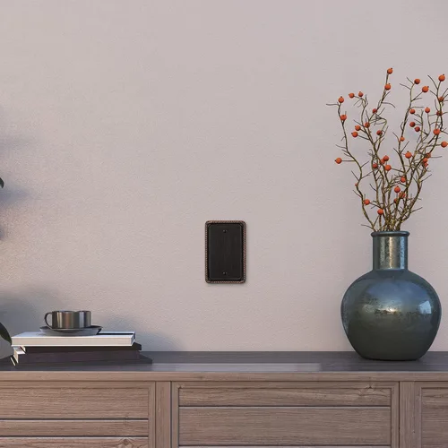Vista 5 de Henne Bery Rope Edge - Placa decorativa de pared para interruptor (placa lisa, 2 unidades, bronce antiguo)