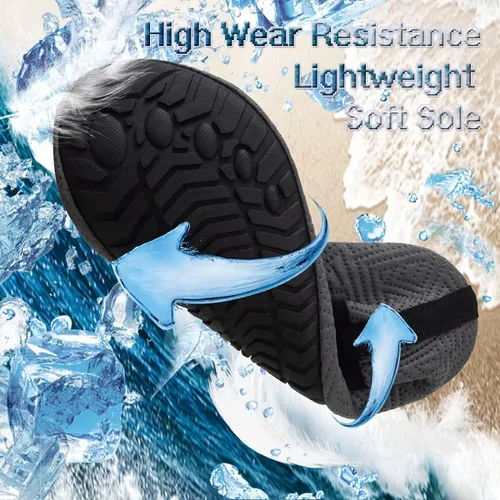 Vista 4 de YALOX - Zapatos de agua para deportes al aire libre, playa, natación, acuáticos, secado rápido, zapatos tipo calcetines, calzado descalzo para surf