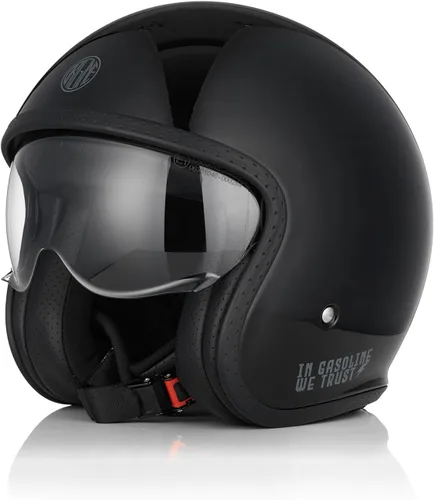 Vista 9 de ORIGINE Casco de motocicleta de cara abierta, casco de scooter, casco 3/4 con visera aprobado por DOT
