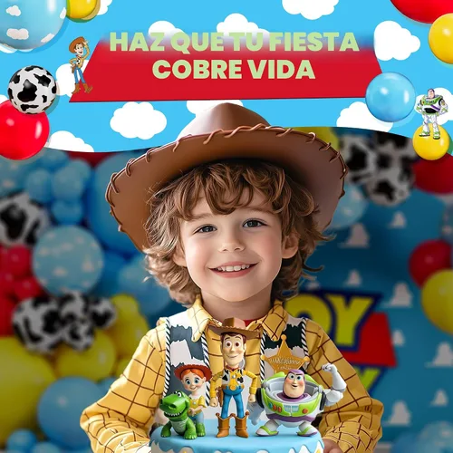 Vista 7 de Kit de arco de globos ALL-IN-1 Toy Story para decoración temática de baby shower de It's A Boy Story – Kit de guirnalda de globos Toy Story con Nube