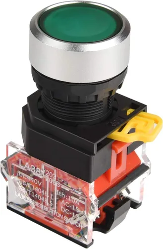 Vista 13 de APIELE Interruptor de botón momentáneo de 22MM 1NO 1NC Cabeza de metal LA36A-11BN-BLK (negro)