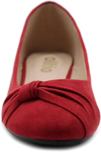 Vista 5 de Ollio Zapato de ballet de ante sintético plano para mujer