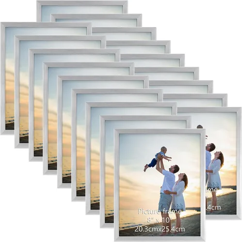 Vista 32 de Hoikwo 18 paquetes de marcos de fotos de plástico negro de 3.5x5 multifuncionales con cubierta de plástico para fotos familiares, obras de arte