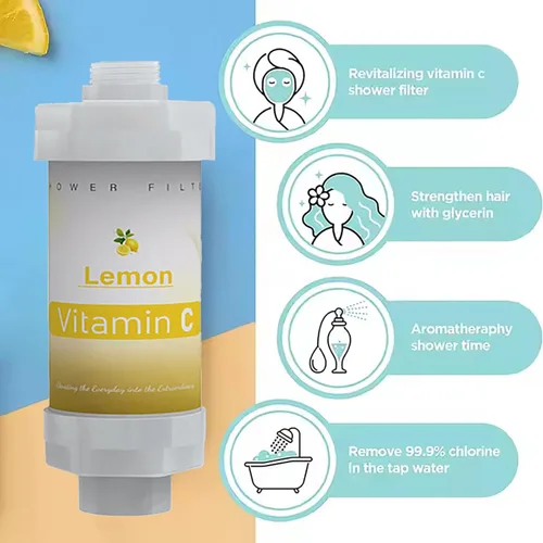 Vista 2 de Filtro de ducha de vitamina C para filtro de agua dura, cartucho de repuesto para ducha, quitar cloro, fluoruro, metales pesados, mejora
