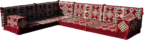 Vista 37 de arabicsofa Juego de sofás árabes tradicionales en forma de L - Sofás seccionales marroquíes - Asientos Majlis orientales para sala de estar