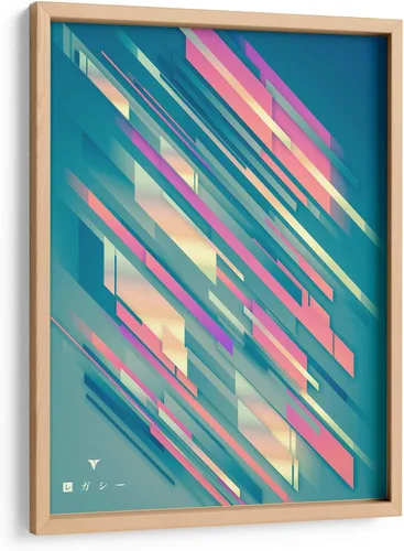 Vista 9 de Canvas Lab LEGACY by Nix 11 x 15 in Fine Art Framed Print, Frame Color: Black, With Mat Abstract, Colorful, Patterns, Modern, Geometric