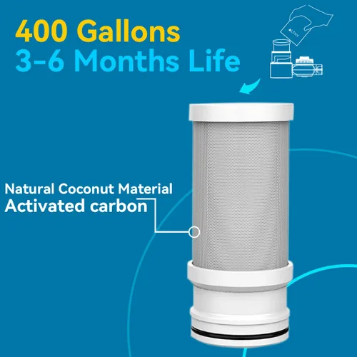 Vista 3 de ALTHY Filtro de agua para grifo, purificador de agua sin BPA, certificado que reduce el cloro, metales pesados y mal sabor, solo se adapta a grifo