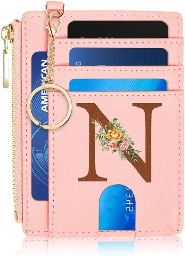 Vista 42 de Tarjetero para mujer minimalista y delgado con bolsillo frontal, bloqueo RFID, cartera compacta con ventana para identificación y bolsillo
