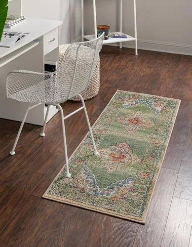 Vista 17 de Unique Loom Isabella Collection - Alfombra de área - Rossellini (2 x 3 pies, rectangular, azul/beige)