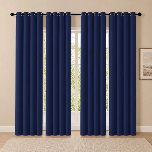 Vista 84 de Cortinas de oscurecimiento de habitación de 45 pulgadas de largo para dormitorio y sala de estar, cortinas térmicas aislantes con ojales