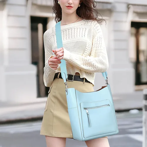 Vista 5 de Over Earth Bolsos de cuero para mujer, bolso de hombro Hobo, bolso de mano para mujer