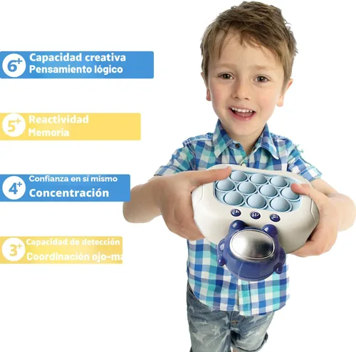 Vista 2 de Intoypad Pop The Target! Máquina de juego de mano de empuje de velocidad: un divertido juego multijugador para la familia. Juguete sensorial Fidget