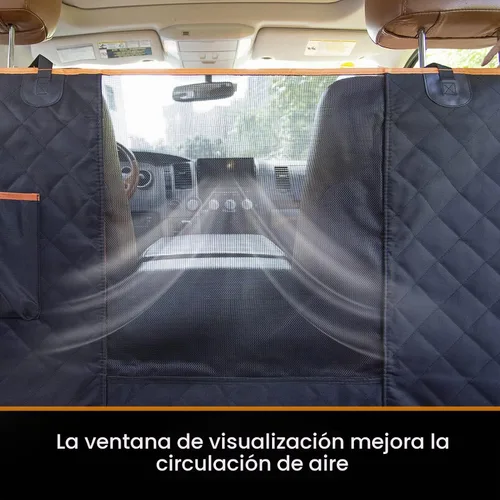 Vista 4 de Funda de asiento de perro para camiones con ventana de malla, hamaca 100% impermeable para asiento trasero de camión, lavable a máquina, funda