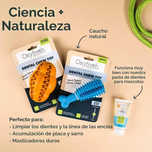 Vista 6 de Oxyfresh Juguete dental masticable para perros, el mejor juguete de limpieza de dientes de perro, un simple juguete de mordida y cepillo que ayuda a