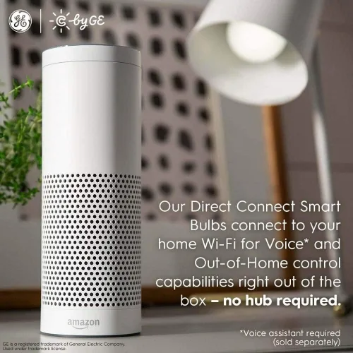 Vista 3 de GE Lighting - Bombillas LED empotrables de conexión directa blanca con Bluetooth y Wi-Fi, repuesto de 65 W, BR30, funciona con Alexa + Google Home