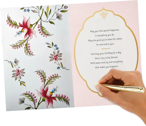 Vista 5 de Tarjeta de cumpleaños Hallmark Golden Thread (Un deseo de cumpleaños)