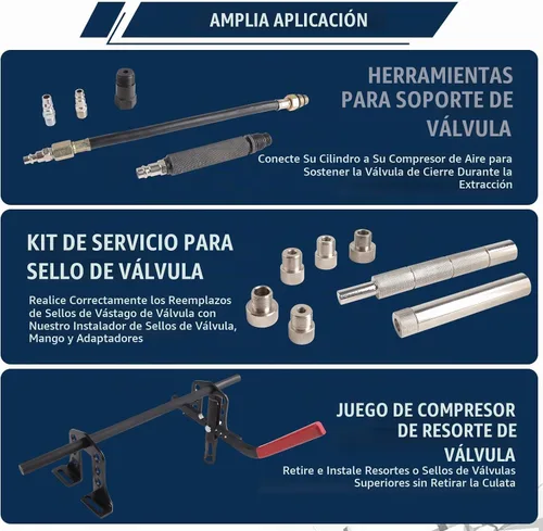 Vista 3 de Compresor de Resortes de Válvulas Conjunto de Servicio de Culata Universal Motor de Válvulas en Cabeza Removedor e Instalador de Resortes