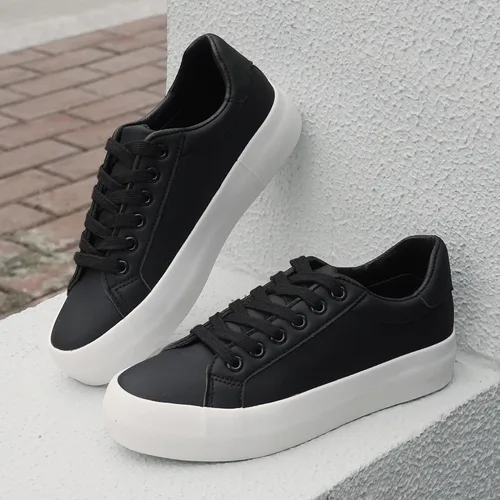 Vista 5 de JABASIC Zapatos deportivos de plataforma con cordones y estampado floral para mujer