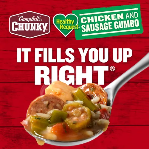 Vista 7 de Campbell’s Chunky Sopa, Healthy Request Pollo y Salchicha Gumbo, lata de 18.8 Oz