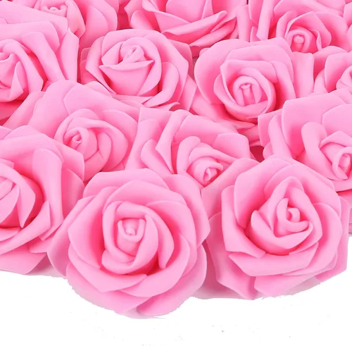 Vista 24 de 100 PCS Rosas de Espuma Azul Bebé Flores Artificiales Flores de Espuma Azul a Granel Sin Tallo Rosas Falsas para Bricolaje Centros de Mesa de Boda