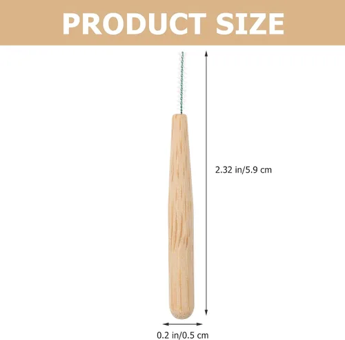 Vista 3 de HEALLILY 30pcs cepillos interdentales con mango de bambú 0.039 in entre dientes cepillo de dientes limpiador de higiene oral gingival hilo dental