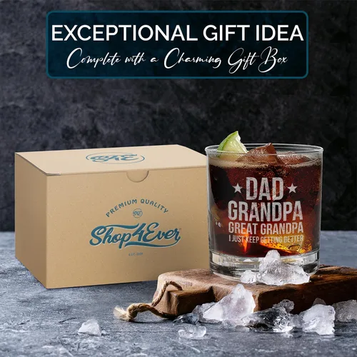 Vista 5 de shop4ever Vaso de whisky grabado para papá, bisabuelo, 11 onzas, regalo