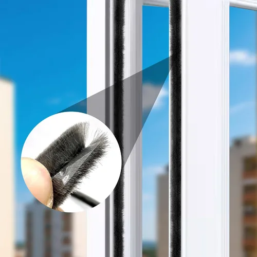 Vista 6 de Cepillo Burlete de Sellado para Puerta - Burlete de Ranura para Tarjeta para Ventanas y Puertas Corredizas - Sin Respaldo Adhesivo