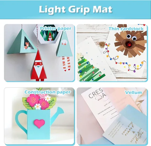 Vista 3 de HTVRONT Alfombrillas de corte de agarre ligero, paquete de 2 alfombrillas de corte de 12 x 12 pulgadas compatibles con Cricut Maker 3/Maker